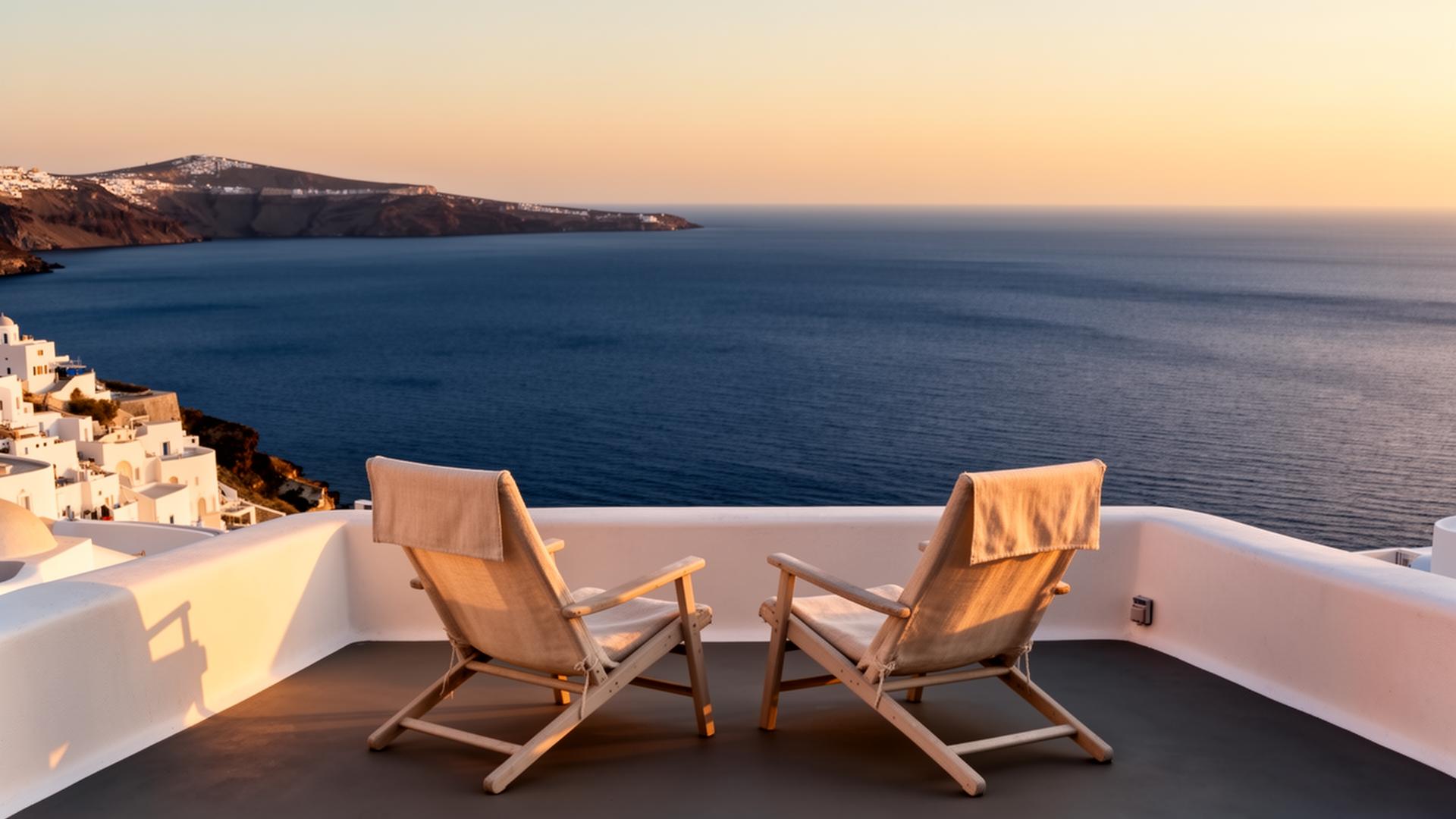 Sunset terrace overlooking the sea